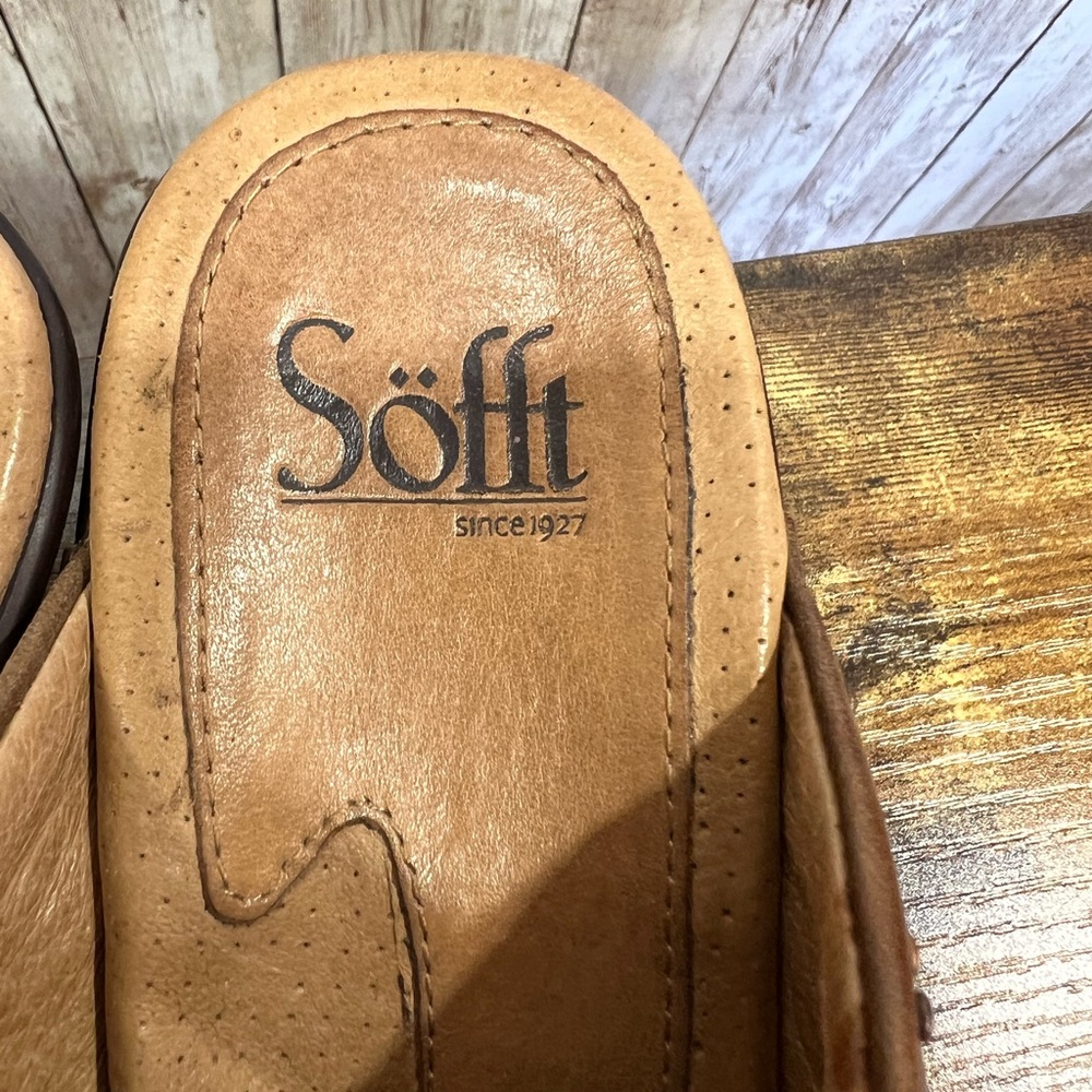 SoftWalk Studded Brown Leather Mules - WMNS Size 8M - Picture 9 of 9